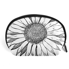 Sunflower Flower Line Art Summer Accessory Pouches (large)  by Celenk