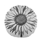 Sunflower Flower Line Art Summer Standard 15  Premium Flano Round Cushions Front