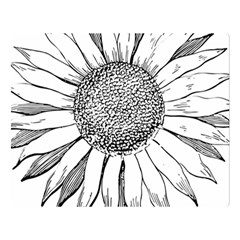 Sunflower Flower Line Art Summer Double Sided Flano Blanket (large)  by Celenk