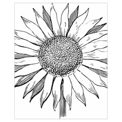 Sunflower Flower Line Art Summer Drawstring Bag (small) by Celenk