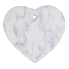 Marble Texture White Pattern Ornament (Heart)