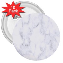 Marble Texture White Pattern 3  Buttons (10 pack) 