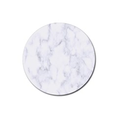 Marble Texture White Pattern Rubber Coaster (Round) 