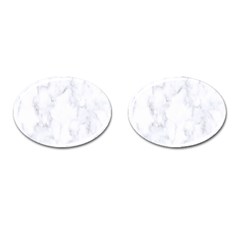 Marble Texture White Pattern Cufflinks (Oval)