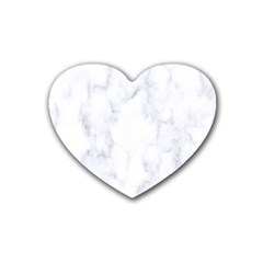 Marble Texture White Pattern Heart Coaster (4 pack) 