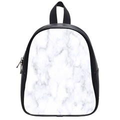 Marble Texture White Pattern School Bag (Small)