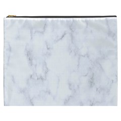 Marble Texture White Pattern Cosmetic Bag (XXXL) 