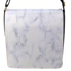 Marble Texture White Pattern Flap Messenger Bag (S)