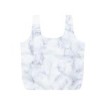 Marble Texture White Pattern Full Print Recycle Bags (S)  Front