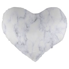 Marble Texture White Pattern Large 19  Premium Flano Heart Shape Cushions