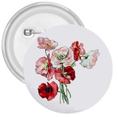 Flowers Poppies Poppy Vintage 3  Buttons by Celenk