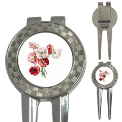 Flowers Poppies Poppy Vintage 3-in-1 Golf Divots by Celenk