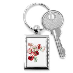 Flowers Poppies Poppy Vintage Key Chains (rectangle)  by Celenk