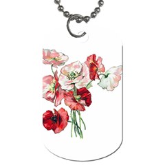 Flowers Poppies Poppy Vintage Dog Tag (two Sides) by Celenk