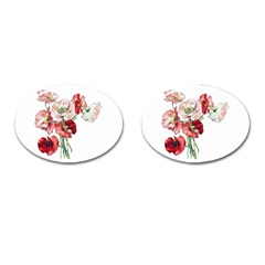 Flowers Poppies Poppy Vintage Cufflinks (oval) by Celenk