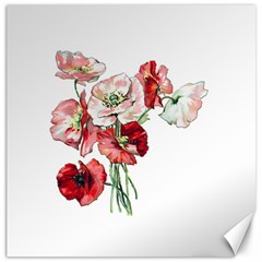 Flowers Poppies Poppy Vintage Canvas 12  X 12   by Celenk