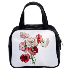 Flowers Poppies Poppy Vintage Classic Handbags (2 Sides) by Celenk