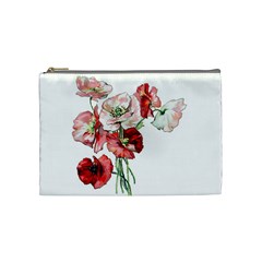 Flowers Poppies Poppy Vintage Cosmetic Bag (medium)  by Celenk