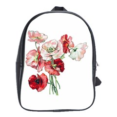 Flowers Poppies Poppy Vintage School Bag (large) by Celenk