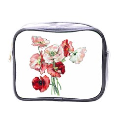 Flowers Poppies Poppy Vintage Mini Toiletries Bags by Celenk