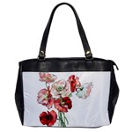 Flowers Poppies Poppy Vintage Office Handbags Front