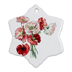 Flowers Poppies Poppy Vintage Ornament (snowflake) by Celenk