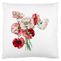 Flowers Poppies Poppy Vintage Large Cushion Case (two Sides) by Celenk