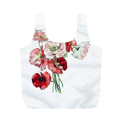 Flowers Poppies Poppy Vintage Full Print Recycle Bags (m)  by Celenk