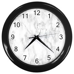 White Background Pattern Tile Wall Clocks (black) by Celenk