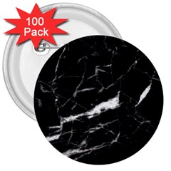 Black Texture Background Stone 3  Buttons (100 Pack)  by Celenk