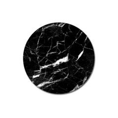 Black Texture Background Stone Magnet 3  (round) by Celenk