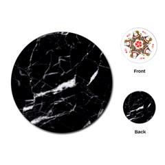 Black Texture Background Stone Playing Cards (round)  by Celenk