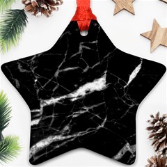 Black Texture Background Stone Star Ornament (two Sides) by Celenk