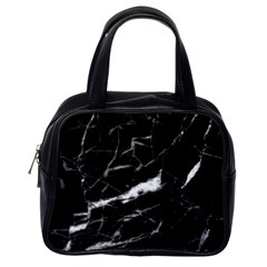 Black Texture Background Stone Classic Handbags (one Side) by Celenk