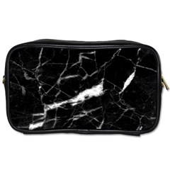 Black Texture Background Stone Toiletries Bags 2-side by Celenk