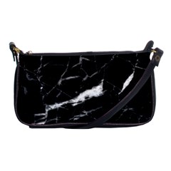 Black Texture Background Stone Shoulder Clutch Bags by Celenk