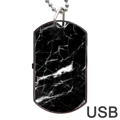 Black Texture Background Stone Dog Tag Usb Flash (two Sides)