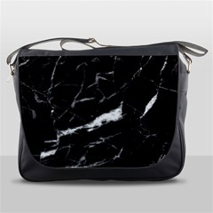 Black Texture Background Stone Messenger Bags by Celenk