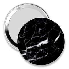 Black Texture Background Stone 3  Handbag Mirrors by Celenk