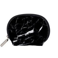 Black Texture Background Stone Accessory Pouches (small)  by Celenk