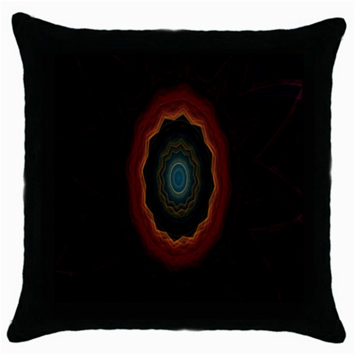 Cosmic Eye Kaleidoscope Art Pattern Throw Pillow Case (Black)