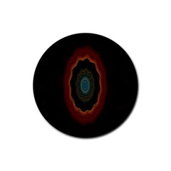 Cosmic Eye Kaleidoscope Art Pattern Rubber Coaster (Round) 