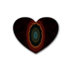 Cosmic Eye Kaleidoscope Art Pattern Rubber Coaster (Heart) 