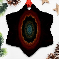 Cosmic Eye Kaleidoscope Art Pattern Snowflake Ornament (two Sides) by Celenk