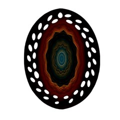 Cosmic Eye Kaleidoscope Art Pattern Ornament (oval Filigree) by Celenk