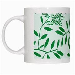 Leaves Foliage Green Wallpaper White Mugs by Celenk