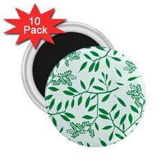 Leaves Foliage Green Wallpaper 2 25  Magnets (10 Pack)  by Celenk