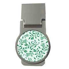 Leaves Foliage Green Wallpaper Money Clips (round)  by Celenk