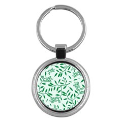 Leaves Foliage Green Wallpaper Key Chains (round)  by Celenk