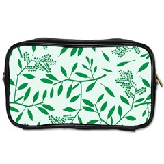 Leaves Foliage Green Wallpaper Toiletries Bags 2-side by Celenk